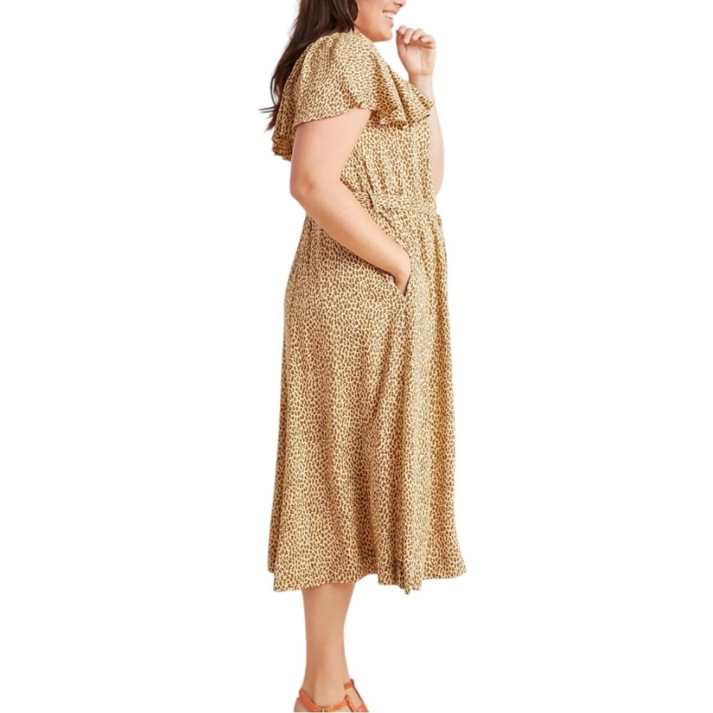 ANTHROPOLOGIE Women’s Bolano Leopard Print Midi Dress